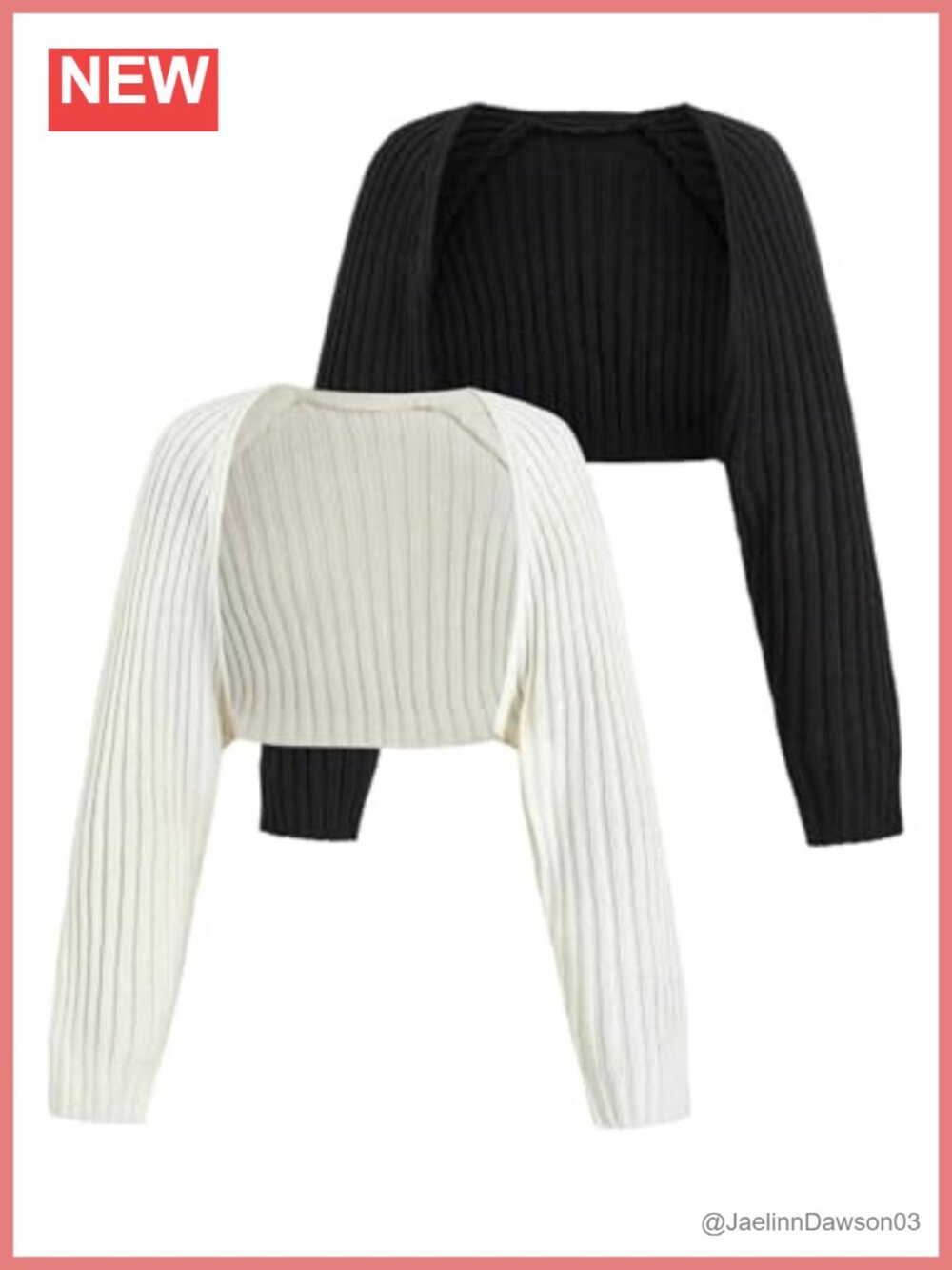Womens Shrug Cardigan 2 Pack Long Sleeve Open Front Knit Bolero Crop